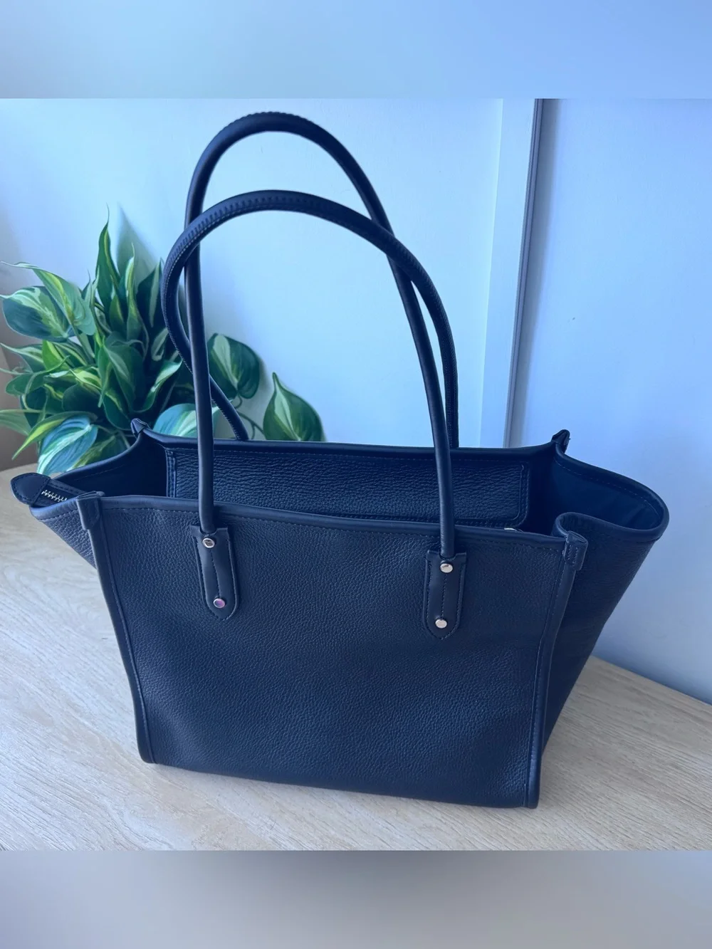 kate spade Black Leather Logo Tote